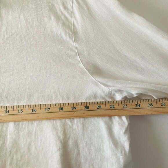 J. Jill Womens White Long Sleeve Lightweight Linen Button Up Shirt Size Large - Picture 8 of 11